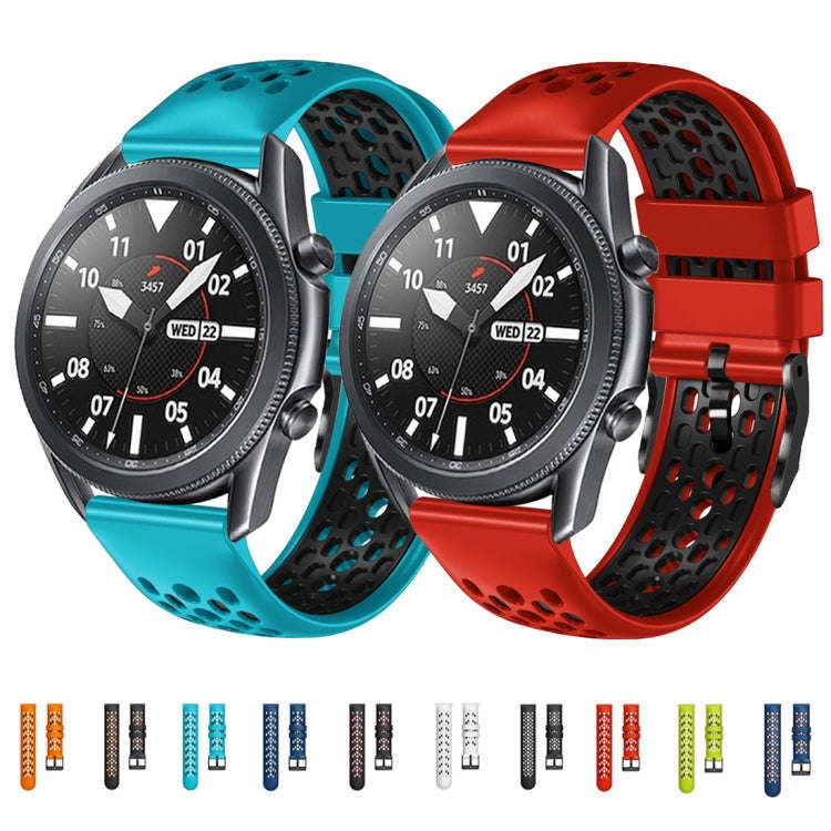 For Honor Watch Dream 22mm Two-Color Breathable Silicone Watch Band(Black+Red)