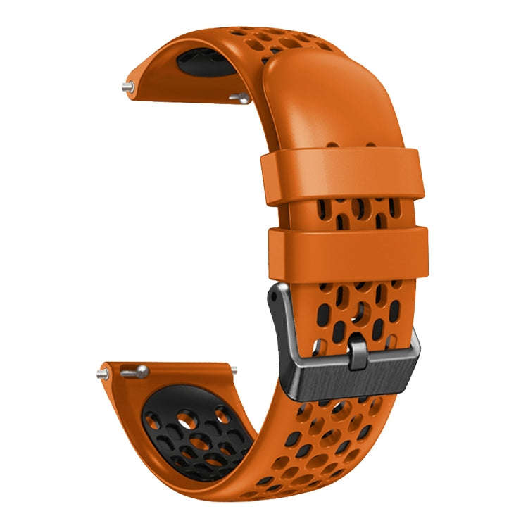 For Xiaomi MI Watch Color 22mm Two-Color Breathable Silicone Watch Band(Orange+Black)