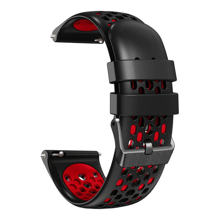 For Xiaomi Haylou RS4 LS12 22mm Two-Color Breathable Silicone Watch Band(Black+Red)