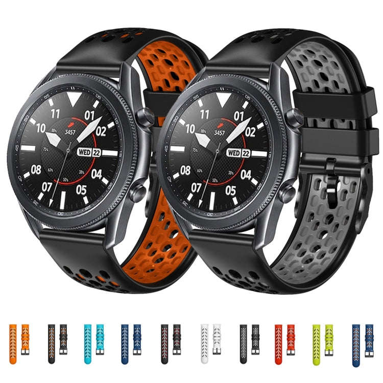 For Xiaomi Haylou RS4 LS12 22mm Two-Color Breathable Silicone Watch Band(Black+Red)