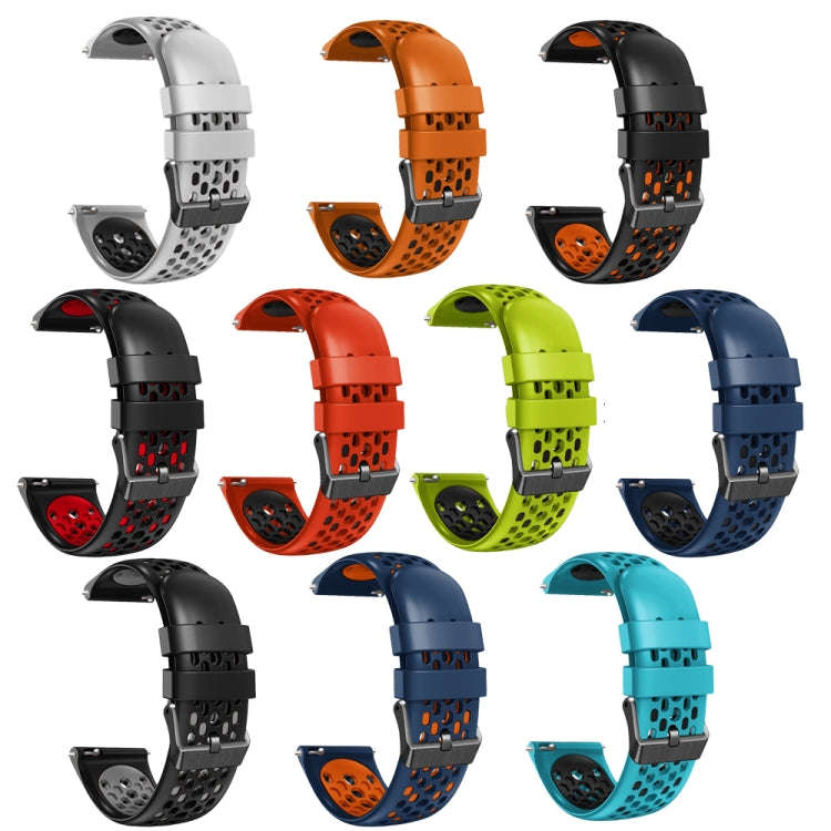 For Xiaomi Haylou RS4 LS12 22mm Two-Color Breathable Silicone Watch Band(Black+Red)