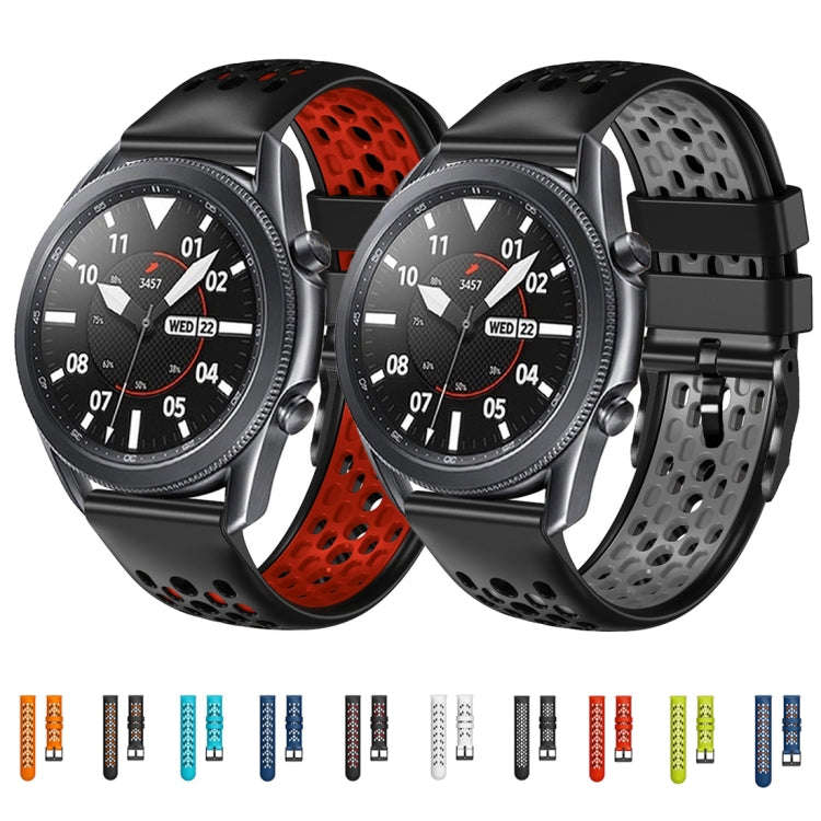 For Xiaomi Haylou GST LS09B 22mm Two-Color Breathable Silicone Watch Band(Black+Red)