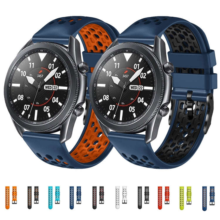 For Xiaomi Haylou RT LS05S 22mm Two-Color Breathable Silicone Watch Band(Skyblue+Black)
