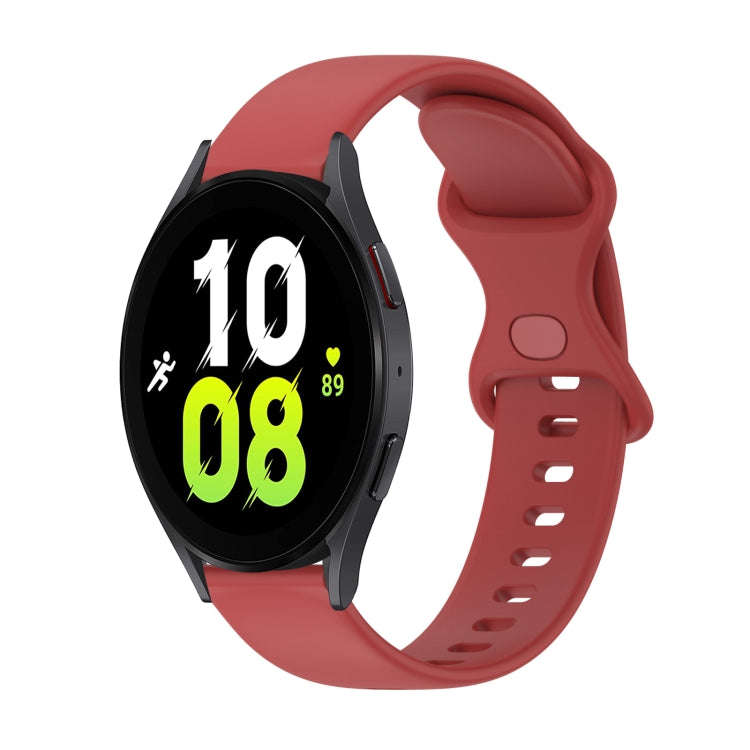 For Samsung Galaxy Watch5 40mm 20mm Butterfly Buckle Solid Color Silicone Watch Band(Red)