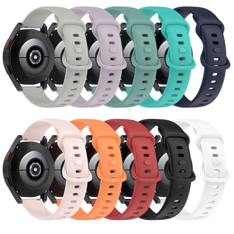 For Samsung Galaxy Watch5 40mm 20mm Butterfly Buckle Solid Color Silicone Watch Band(Red)