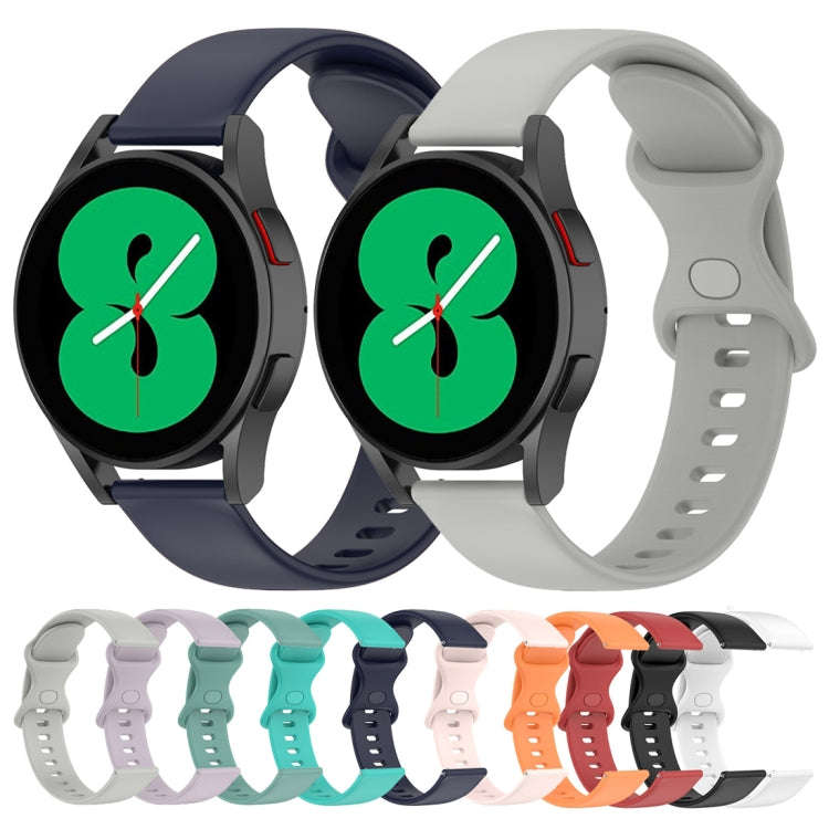 For Samsung Galaxy Watch5 Pro 45mm 20mm Butterfly Buckle Solid Color Silicone Watch Band(Black)