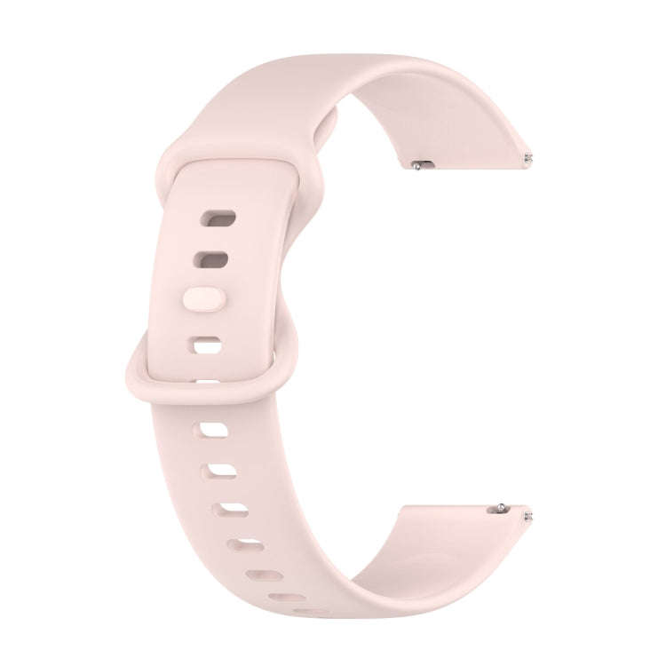 For Samsung Galaxy Watch4 44mm 20mm Butterfly Buckle Solid Color Silicone Watch Band(Sand Pink)