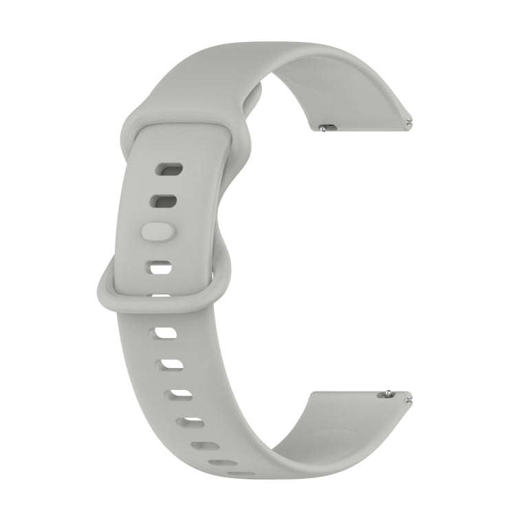 For Samsung Galaxy Watch4 44mm 20mm Butterfly Buckle Solid Color Silicone Watch Band(Rock Gray)
