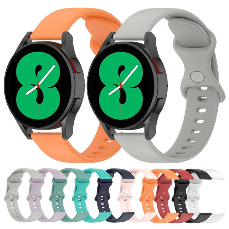For Samsung Galaxy Watch4 44mm 20mm Butterfly Buckle Solid Color Silicone Watch Band(Red)