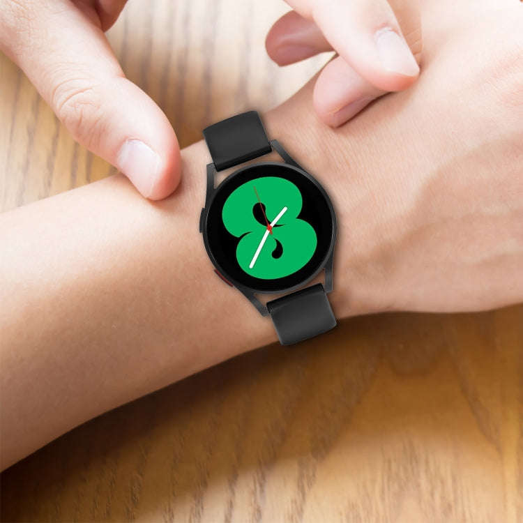 For Samsung Galaxy Watch4 44mm 20mm Butterfly Buckle Solid Color Silicone Watch Band(Rock Gray)