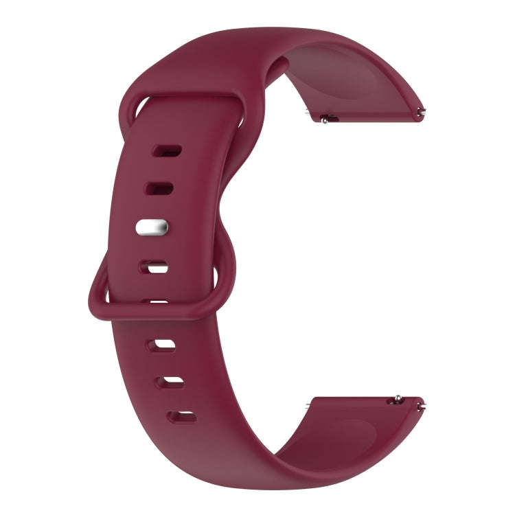 For Samsung Galaxy Watch 4 Classic 46mm 20mm Butterfly Buckle Solid Color Silicone Watch Band(Bur...