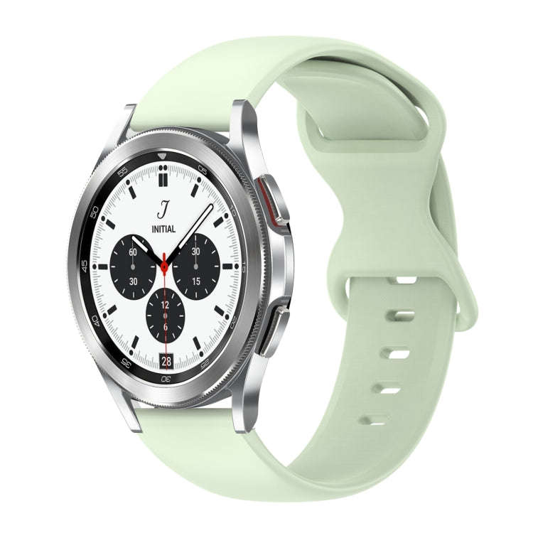 For Samsung Galaxy Watch 4 Classic 42mm 20mm Butterfly Buckle Solid Color Silicone Watch Band(Lig...