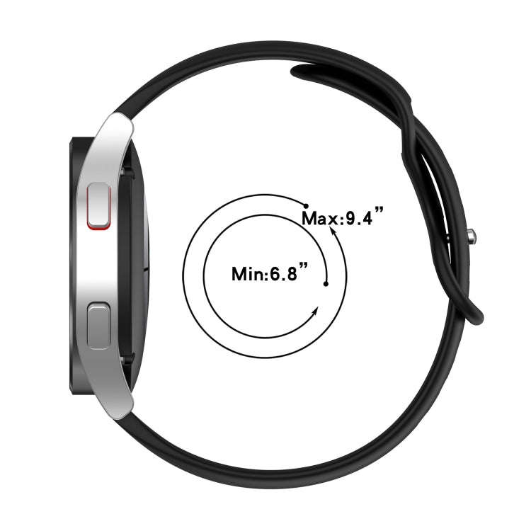 For Samsung Galaxy Watch 4 Classic 42mm 20mm Butterfly Buckle Solid Color Silicone Watch Band(Nav...
