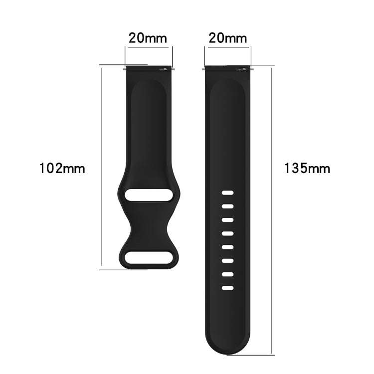 For Samsung Galaxy Watch Active 2 20mm Butterfly Buckle Solid Color Silicone Watch Band(Pink)