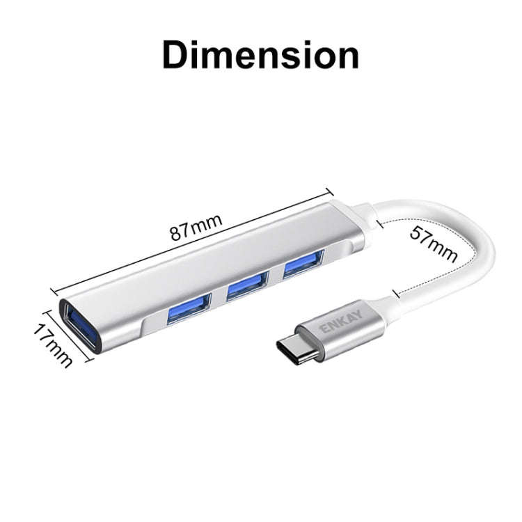 ENKAY Hat-Prince ENK-AT114 4 Ports USB 3.0 Splitter Multi-Ports Expansion HUB Extender Connector ...