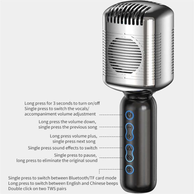 KM600 Wireless Microphone TWS Handheld Noise Reduction Smart Bluetooth-compatible Condenser Mic M...