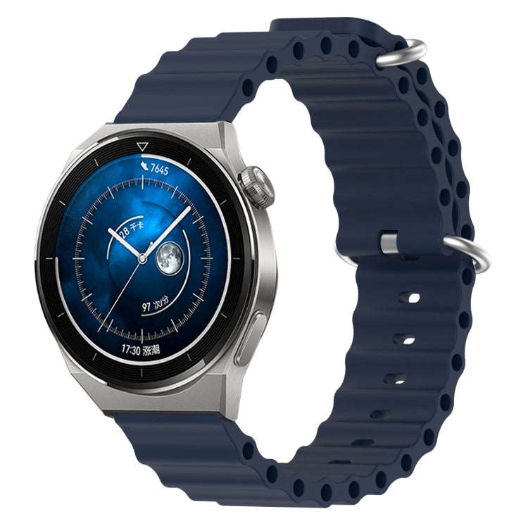 For Huawei Watch GT3 Pro 46mm 22mm Ocean Style Silicone Solid Color Watch Band(Dark Blue)