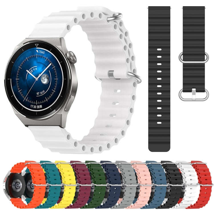 For Huawei Watch GT3 Pro 46mm 22mm Ocean Style Silicone Solid Color Watch Band(Army Green)