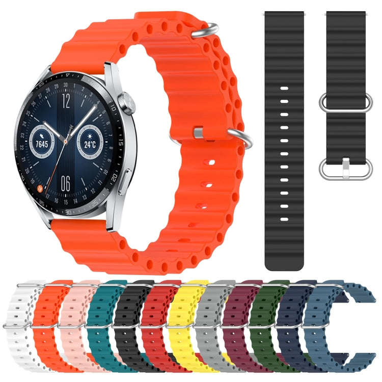 For Huawei Watch GT3 46mm 22mm Ocean Style Silicone Solid Color Watch Band(Red)