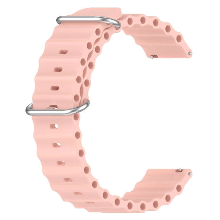 For Huawei Watch GT Runner 22mm Ocean Style Silicone Solid Color Watch Band(Pink)