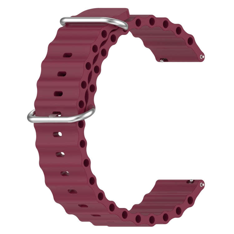 For Huawei Watch GT Runner 22mm Ocean Style Silicone Solid Color Watch Band(Wine Red)