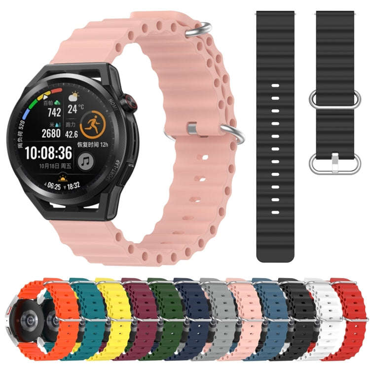For Huawei Watch GT Runner 22mm Ocean Style Silicone Solid Color Watch Band(Grey)