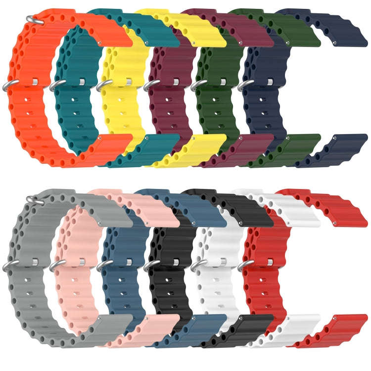 For Huawei Watch GT Runner 22mm Ocean Style Silicone Solid Color Watch Band(Grey)