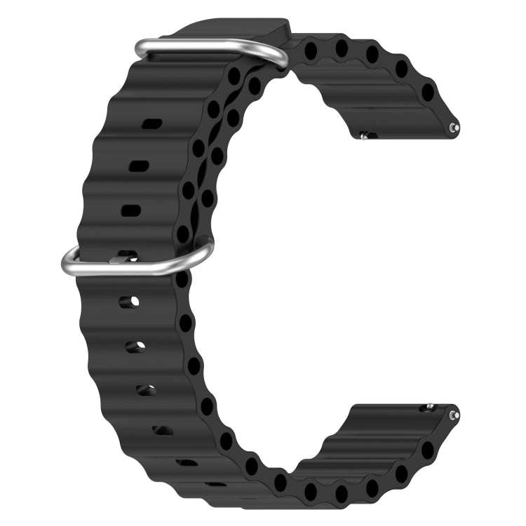 For Huawei Watch 3 Pro 22mm Ocean Style Silicone Solid Color Watch Band(Black)