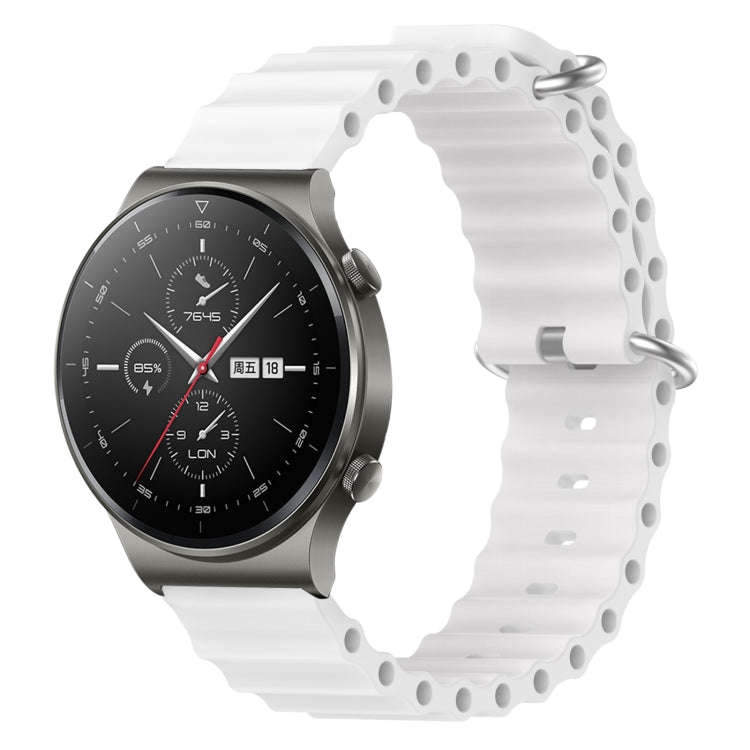 For Huawei GT2 Pro 22mm Ocean Style Silicone Solid Color Watch Band(White)