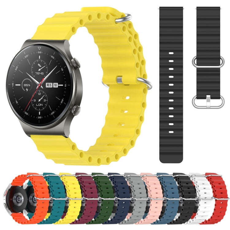 For Huawei GT2 Pro 22mm Ocean Style Silicone Solid Color Watch Band(White)