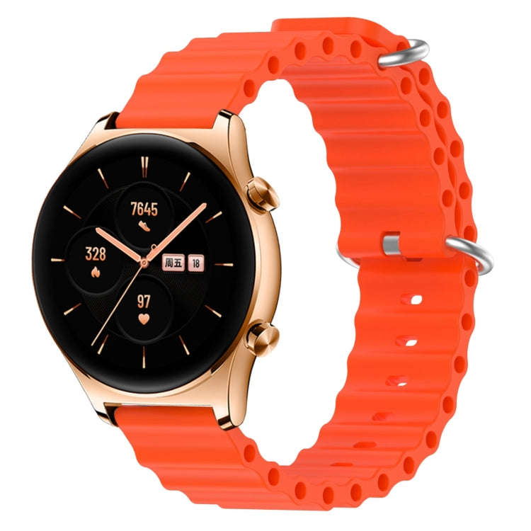For Honor Watch GS 3 22mm Ocean Style Silicone Solid Color Watch Band(Orange)
