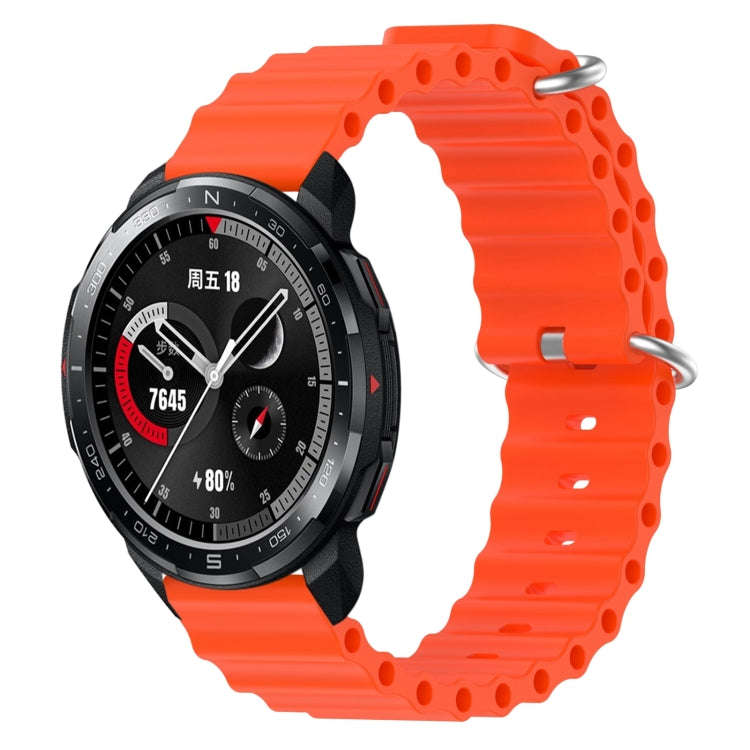 For Honor Watch GS Pro 22mm Ocean Style Silicone Solid Color Watch Band(Orange)