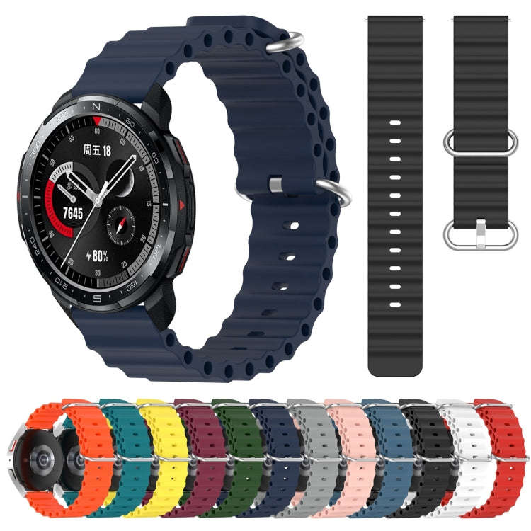 For Honor Watch GS Pro 22mm Ocean Style Silicone Solid Color Watch Band(Orange)