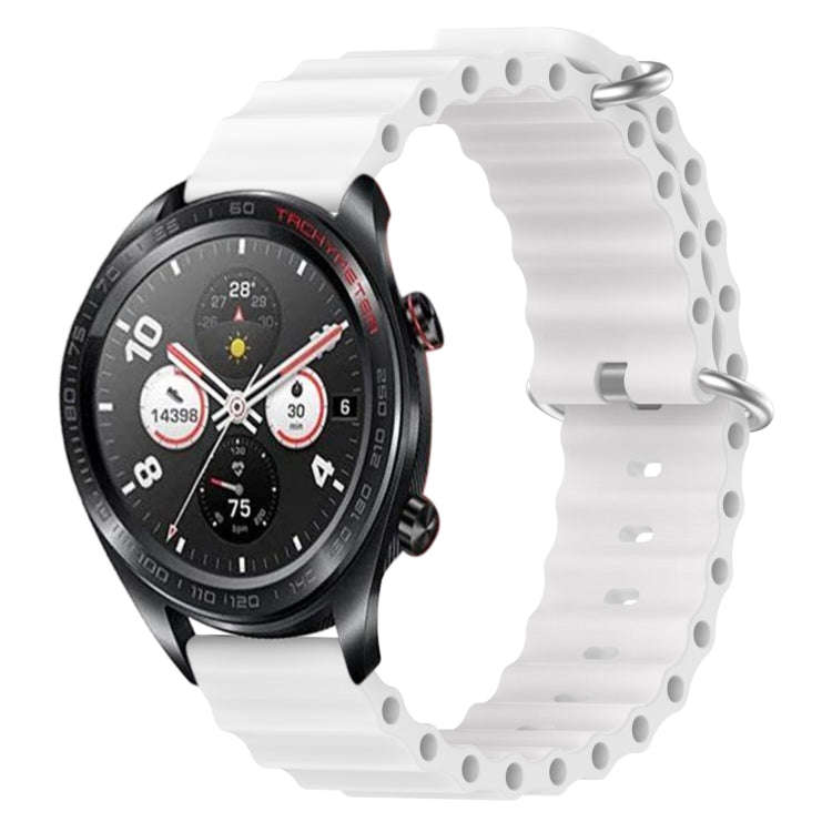 For Honor Watch Dream 22mm Ocean Style Silicone Solid Color Watch Band(White)