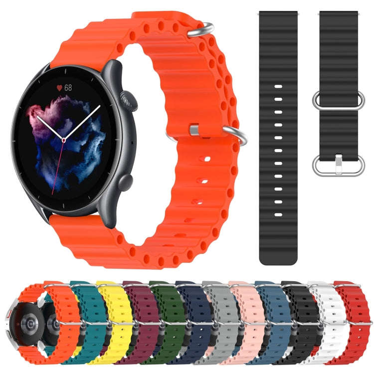 For Amazfit GTR 3 22mm Ocean Style Silicone Solid Color Watch Band(Rock Gray)