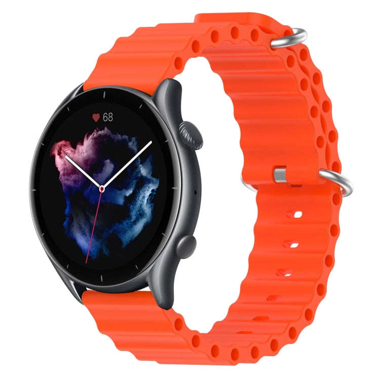 For Amazfit GTR 3 Pro 22mm Ocean Style Silicone Solid Color Watch Band(Orange)