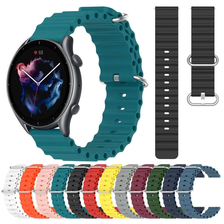 For Amazfit GTR 3 Pro 22mm Ocean Style Silicone Solid Color Watch Band(Grey)