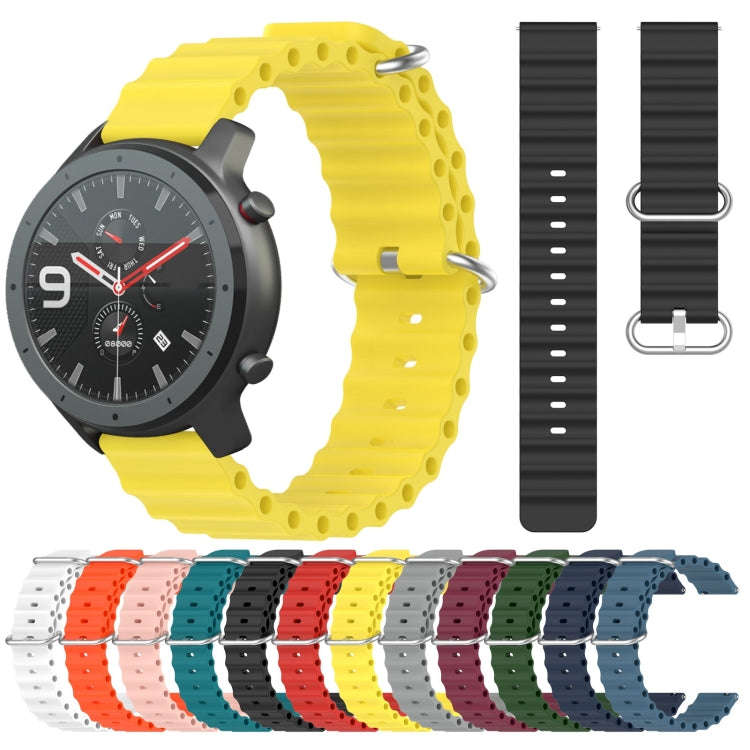For Amazfit GTR 47mm 22mm Ocean Style Silicone Solid Color Watch Band(White)