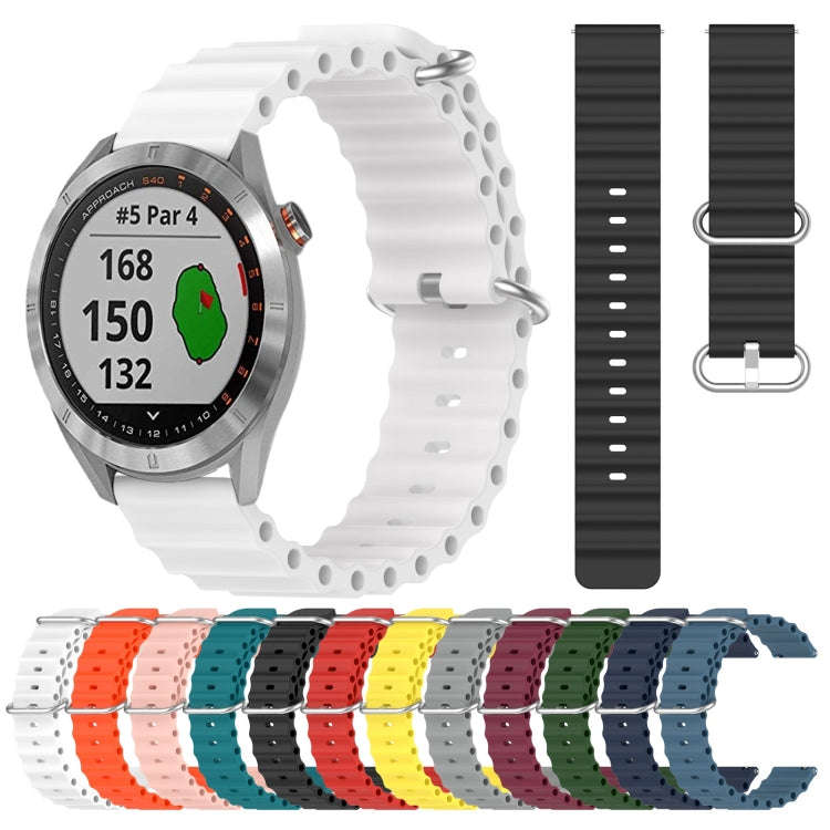 For Garmin Approach S40 20mm Ocean Style Silicone Solid Color Watch Band(Yellow)