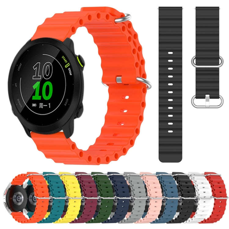 For Garmin Forerunner 158 20mm Ocean Style Silicone Solid Color Watch Band(Yellow)