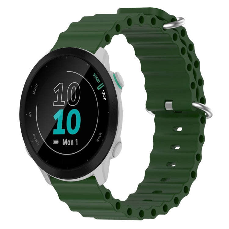 For Garmin Forerunner 55 20mm Ocean Style Silicone Solid Color Watch Band(Army Green)