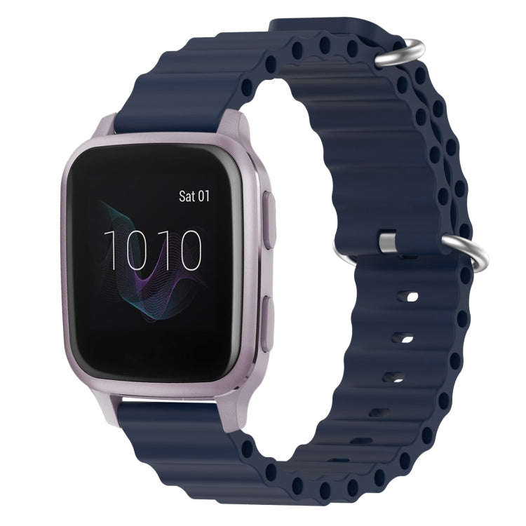 For Garmin Venu SQ 20mm Ocean Style Silicone Solid Color Watch Band(Dark Blue)