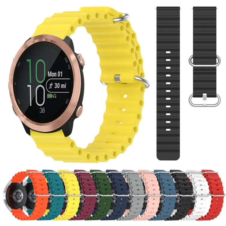 For Garmin Forerunner 645 Music 20mm Ocean Style Silicone Solid Color Watch Band(Burgundy)