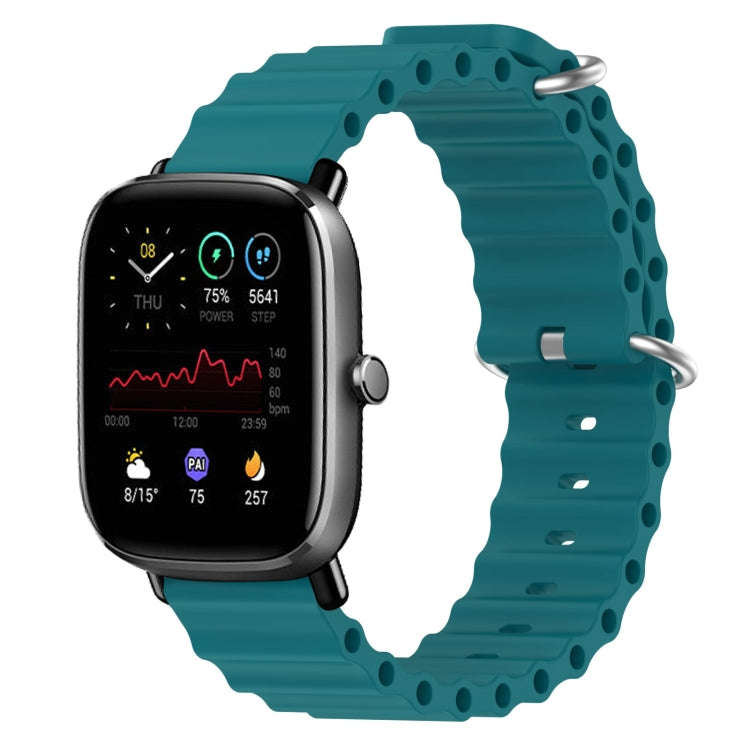 For Amazfit GTS 2 Mini 20mm Ocean Style Silicone Solid Color Watch Band(Green)