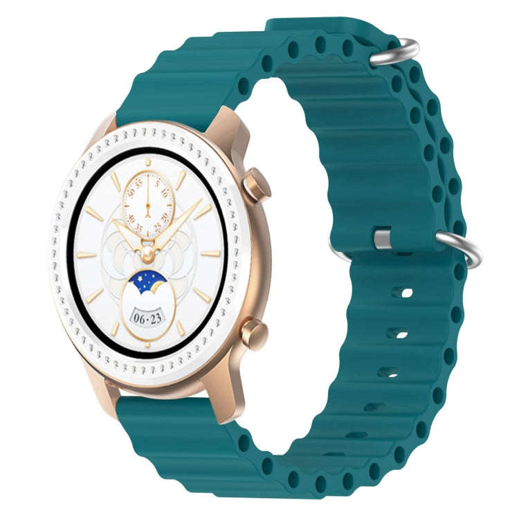 For Amazfit GTR 42mm 20mm Ocean Style Silicone Solid Color Watch Band(Green)