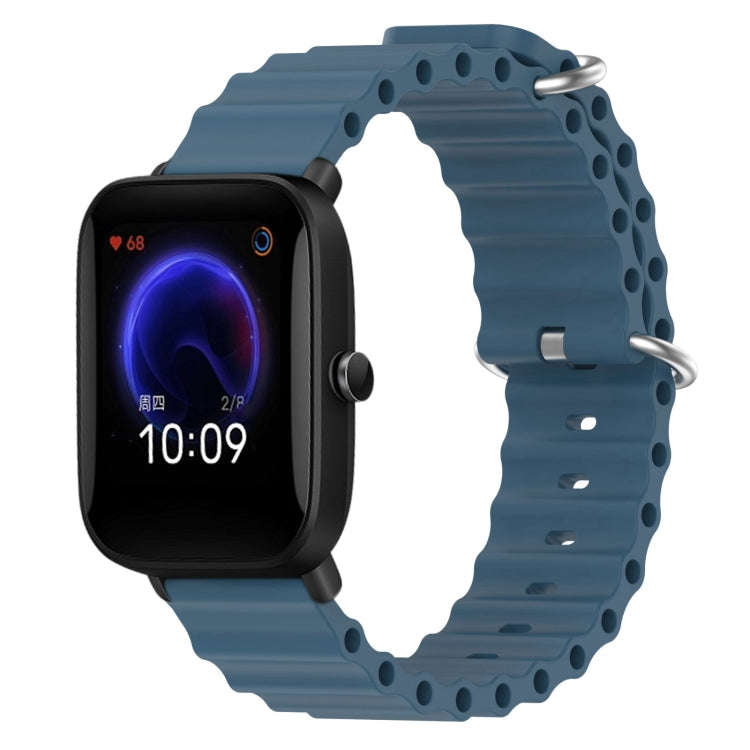 For Amazfit Pop 20mm Ocean Style Silicone Solid Color Watch Band(Rock Gray)