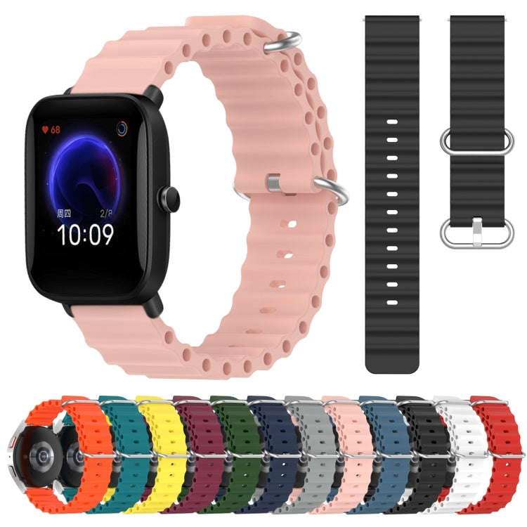 For Amazfit Pop 20mm Ocean Style Silicone Solid Color Watch Band(Rock Gray)