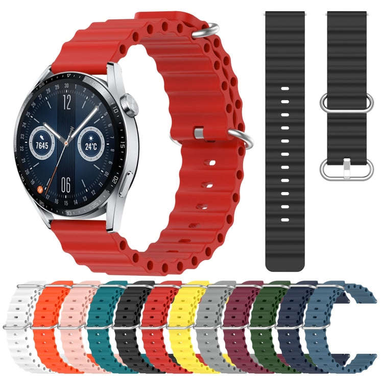 For Huawei Watch GT3 42mm 20mm Ocean Style Silicone Solid Color Watch Band(Rock Gray)