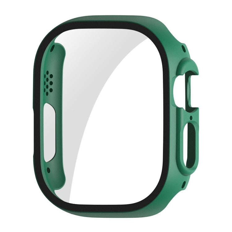 For Apple Watch Ultra / Ultra 2 49mm ENKAY PC Frame 9H Tempered Glass Case(Green)