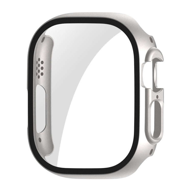 For Apple Watch Ultra / Ultra 2 49mm ENKAY PC Frame 9H Tempered Glass Case(Silver)